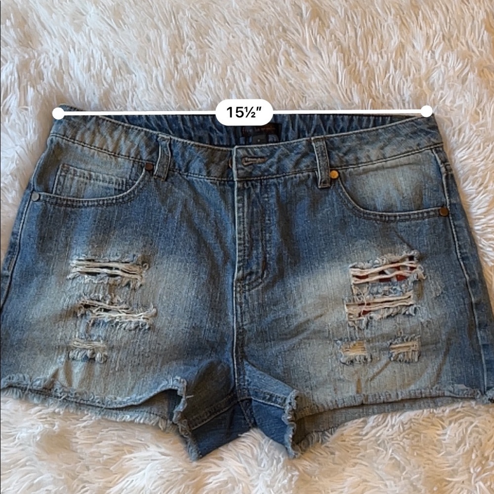 Fire Los Angeles Distressed Jean Shorts